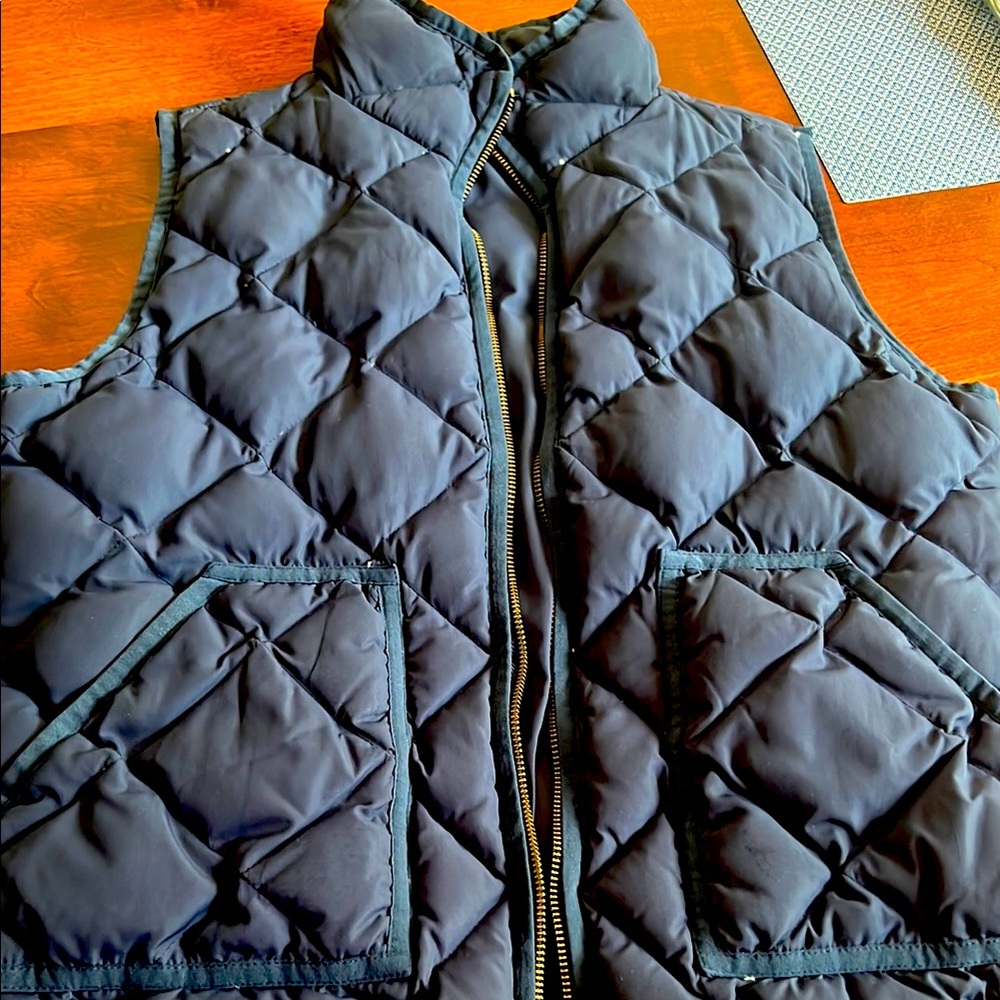 J. Crew navy Quilted Vest Weather-Resistant Outerwear